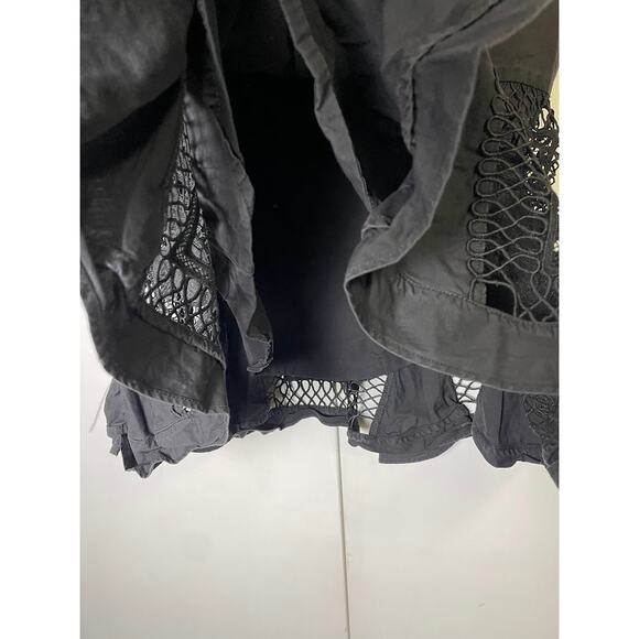 Gracia Top Lace Peplum Embroidered Blouse Womens Medium Romantic Floral Crochet - Picture 9 of 14